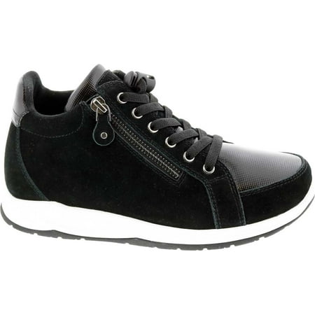 Women s Drew Strobe High Top Sneaker Black Suede/Leather 5 XW