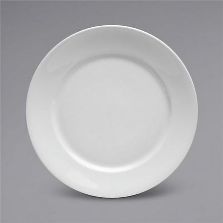 8.375 in. Queensbury Round Bright White Wide Rim Porcelain Plate