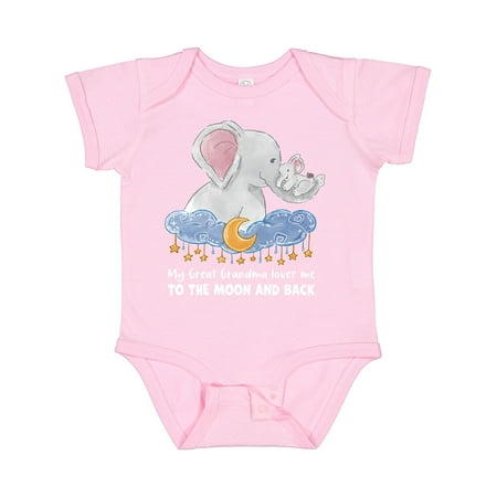 Inktastic My Great Grandma Loves Me to the Moon and Back Elephant Gift Baby Boy or Baby Girl Bodysuit
Inktastic My Great Grandma Loves Me to the Moon and Back Elephant Gift Baby Boy or Baby Girl Bodysuit