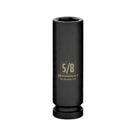 Powerbuilt 1/2 Inch Drive x 5/8 Inch 6 Point Deep Impact Socket - 647172