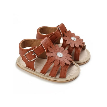 Tenmix Toddler Kids Crib Shoes Open Toe Flat Sandal Rubber Sole Sandals Sunflower Decor Baby Flats Infant Lightweight Breathable Princess Shoe Brown 18-24 months
Tenmix Toddler Kids Crib Shoes Open Toe Flat Sandal Rubber Sole Sandals Sunflower Decor Baby Flats Infant Lightweight Breathable Princess Shoe Brown 18-24 months