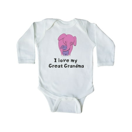Inktastic I Love my Great Grandma Elephant Gift Baby Boy or Baby Girl Long Sleeve Bodysuit
Inktastic I Love my Great Grandma Elephant Gift Baby Boy or Baby Girl Long Sleeve Bodysuit