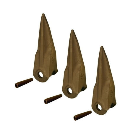 3 - Fits New Holland/Ford Style Tiger Rock Bucket Teeth w/ Pins - 555T 366330T