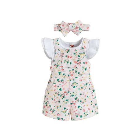 elfinBE Baby Toddler Girl Knit Fabric Flying Sleeve Top Floral Printed Pocket Strap Pants And Hairband 3-piece Set 3-24M
elfinBE Baby Toddler Girl Knit Fabric Flying Sleeve Top Floral Printed Pocket Strap Pants And Hairband 3-piece Set 3-24M