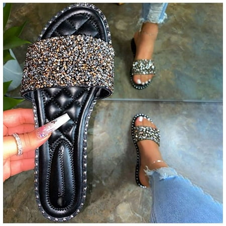 Women Crystal Slippers Ladies Bling Flats Female Fashion Outdoor Beach Shoes Female Footwear Women Summer Slides Plus Size 35-43
Women Crystal Slippers Ladies Bling Flats Female Fashion Outdoor Beach Shoes Female Footwear Women Summer Slides Plus Size 35-43