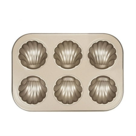 New Carbon Steel Cake Pan with 6 Cavity Shell Shape Cake Stencil Chocolate Cookies Baking Tool Nonstick Kitchen Supply
New Carbon Steel Cake Pan with 6 Cavity Shell Shape Cake Stencil Chocolate Cookies Baking Tool Nonstick Kitchen Supply