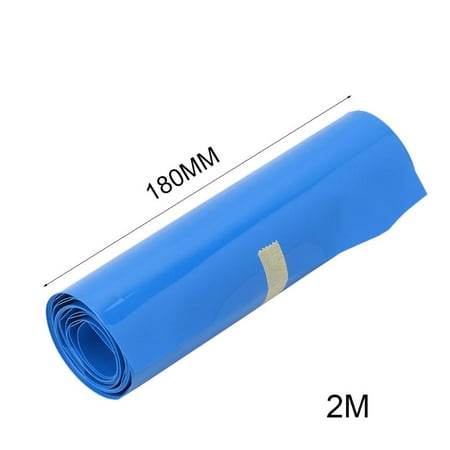 2M Length PVC Heat Shrink Tube Blue for 18650 14500 26650 Battery Pack