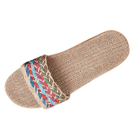 MIARHB Women s Fashion Anti-slip Linen Home Indoor Open Toe Flat Shoes Beach Slippers
MIARHB Women s Fashion Anti-slip Linen Home Indoor Open Toe Flat Shoes Beach Slippers
