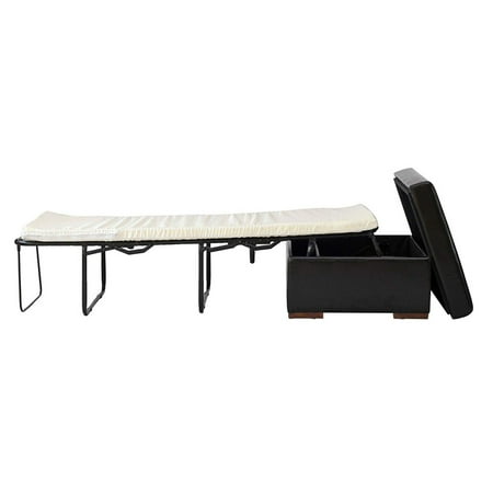 27 X 35 X 16 Dark Espresso Convertible Ottoman Guest Bed