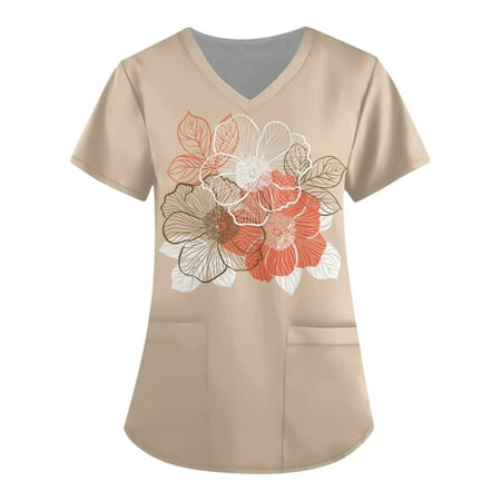 Women s Nurses Scrubs Floral Print Scrub Top Short Sleeve V Neck Medical Scrub Shirts Workwear with Pockets
Women s Nurses Scrubs Floral Print Scrub Top Short Sleeve V Neck Medical Scrub Shirts Workwear with Pockets