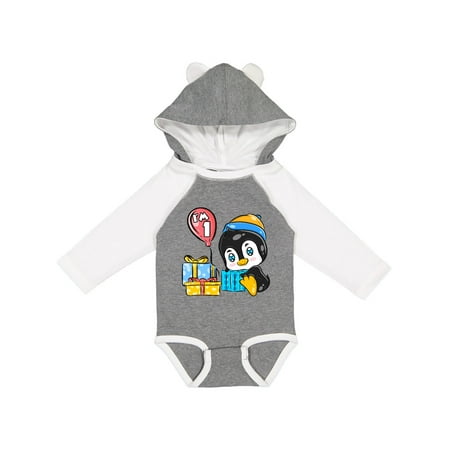 Inktastic Penguin 1st Birthday Gift Baby Boy or Baby Girl Long Sleeve Bodysuit