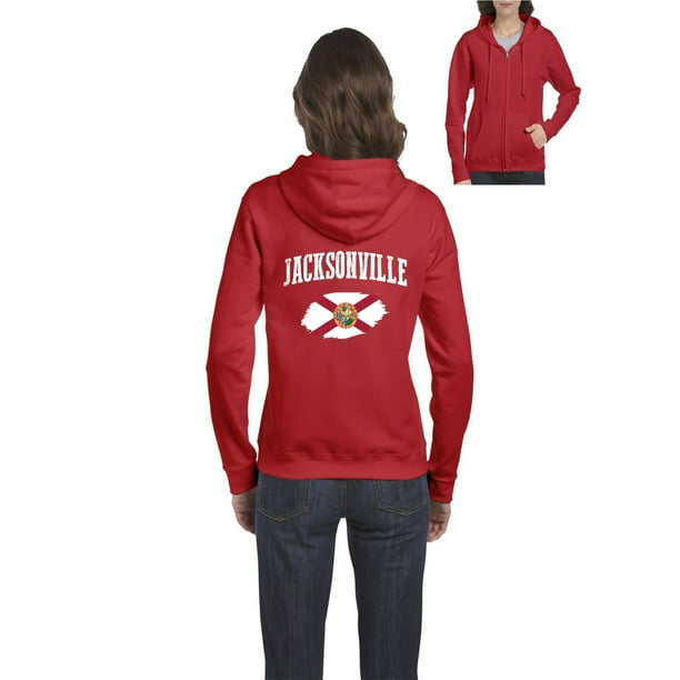 Jacksonville Florida Women's Full-Zip Hooded Sweatshirt