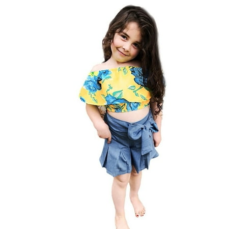 EHTMSAK Infant Baby Toddler Children Girl 2PCS Short Sleeve Floral T Shirts and Shorts Set Outfits Clothing Set Summer Blue 6M-4Y 80
EHTMSAK Infant Baby Toddler Children Girl 2PCS Short Sleeve Floral T Shirts and Shorts Set Outfits Clothing Set Summer Blue 6M-4Y 80