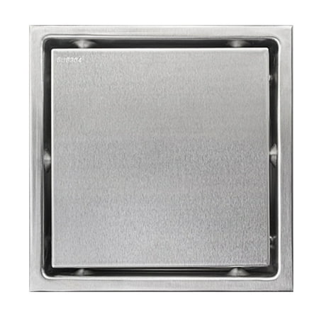 anna Bathroom Shower Floor Drain Modern Square Style in Brushed Nickel Finish