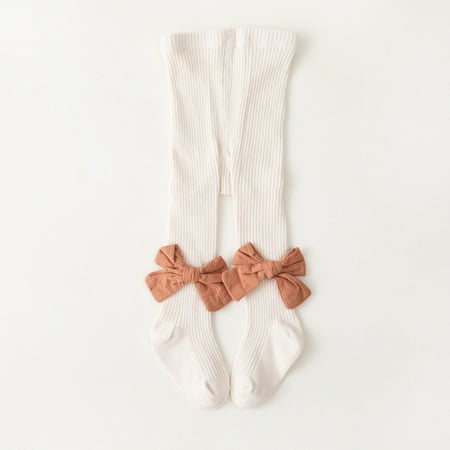 Leutsin Toddler Girls Children s Pantyhose Cute Bowknot Non-slip Keep Warm Pantyhose Baby Socks Bottoming Socks