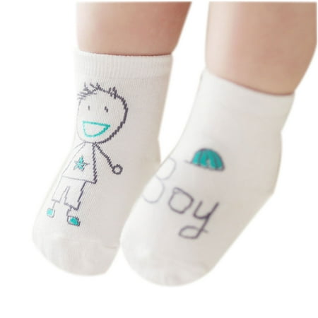 Cartoon Pattern Infant Baby Boy Girl Cotton Short Antiskid Socks Feet Wear