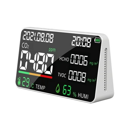 Docooler Portable Air Quality Monitor Digital 5 in 1 Formaldehyde HCHO TVOC Humidity Tester Indoor CO2 Detector Rechargeable Carbon Dioxide Meter for Room Office Greenhouse Warehouse
Docooler Portable Air Quality Monitor Digital 5 in 1 Formaldehyde HCHO TVOC Humidity Tester Indoor CO2 Detector Rechargeable Carbon Dioxide Meter for Room Office Greenhouse Warehouse