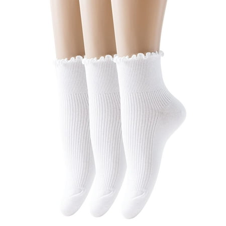 SEMOHOLLI Women Socks Women Ankle Socks Lovely double needle solid color Lace edge relent lady socks (Style1-3 Pairs-white)
SEMOHOLLI Women Socks Women Ankle Socks Lovely double needle solid color Lace edge relent lady socks (Style1-3 Pairs-white)