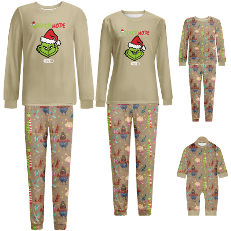 Matching Family Christmas Pajamas Set Grinch Khaki Printed Sizes Baby-Kids-Adult-Pet 2-Piece Top and Pants Bodysuits Clothes Pajamas Set
Matching Family Christmas Pajamas Set Grinch Khaki Printed Sizes Baby-Kids-Adult-Pet 2-Piece Top and Pants Bodysuits Clothes Pajamas Set