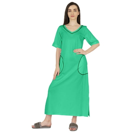 Inkmeso Solid Long Nightgown For Womens V-Neck Loungewear Casual Sleep Dress With Pockets
Inkmeso Solid Long Nightgown For Womens V-Neck Loungewear Casual Sleep Dress With Pockets