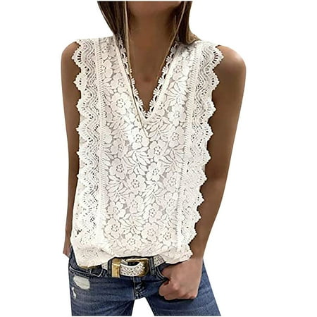 MELDVDIB Womens Summer Tops Sleeveless V-Neck Solid Color Vest Undershirt Lace Loose T-shirt Casual Tops on Clearance
MELDVDIB Womens Summer Tops Sleeveless V-Neck Solid Color Vest Undershirt Lace Loose T-shirt Casual Tops on Clearance