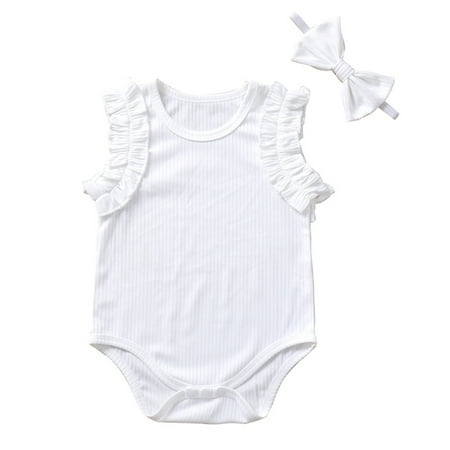 Toddler Newborn Baby Girls Clothes Rompers Ruffle Sleeveless Romper & Headband Newborn Onesies Jumpsuit Bodysuit 2PCS Outfits Set
Toddler Newborn Baby Girls Clothes Rompers Ruffle Sleeveless Romper & Headband Newborn Onesies Jumpsuit Bodysuit 2PCS Outfits Set