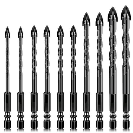 10 Pcs Masonry Drill Bits Concrete Drill Bit Set for Tile Brick Glass Plastic and Wood
10 Pcs Masonry Drill Bits Concrete Drill Bit Set for Tile Brick Glass Plastic and Wood