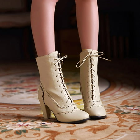 KEUSN Women Classic Pointed Leather Lace-Up High-Heeled Boots Middle Boots
KEUSN Women Classic Pointed Leather Lace-Up High-Heeled Boots Middle Boots