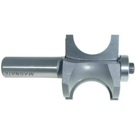 

Magnate 5826 Bull Nose (Half Round) Router Bit with Bearing — 7/8 Bead Diameter; 1/2 Shank Diameter; 7/16 Radius; 1-1/2 Shank Length; 1-9/16 Overall Diameter