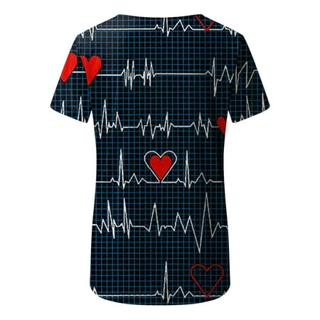 Women Scrubs Top Nurses Clothing Working Uniform Top Care Workwear Fashion Valentine S Day Printed Short Sleeve O-Neck Blouse Shirt
Women Scrubs Top Nurses Clothing Working Uniform Top Care Workwear Fashion Valentine S Day Printed Short Sleeve O-Neck Blouse Shirt