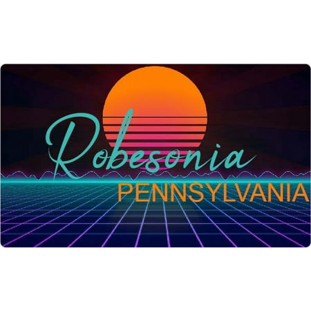 Robesonia Pennsylvania 4 X 2.25-Inch Fridge Magnet Retro Neon Design