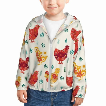 Sun Hoodie for Kids Colorful Flower Chickens Long Sleeve Swim Fishing Shirts Sun Protection Zip Up Jacket Clothing Athletic Hoodie
Sun Hoodie for Kids Colorful Flower Chickens Long Sleeve Swim Fishing Shirts Sun Protection Zip Up Jacket Clothing Athletic Hoodie