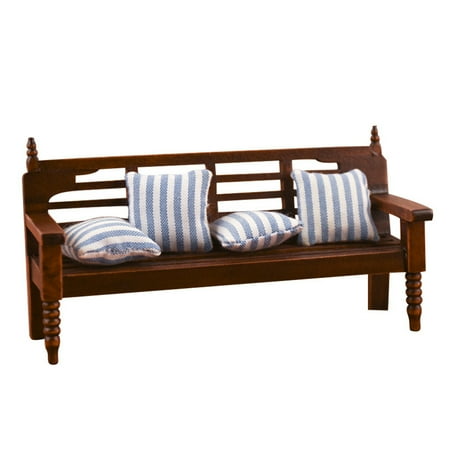 NUOLUX 1 Set Mini House Bench Ornament Wooden Mini Bench Decoration Mini Furniture