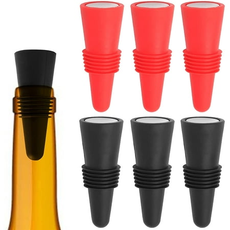 6 Pcs Wine Stoppers Silicone Reusable Sparkling Wine Bottle Stopper and Beverage Bottle Stopper with Top Handle to Keep Wine Fresh
6 Pcs Wine Stoppers Silicone Reusable Sparkling Wine Bottle Stopper and Beverage Bottle Stopper with Top Handle to Keep Wine Fresh