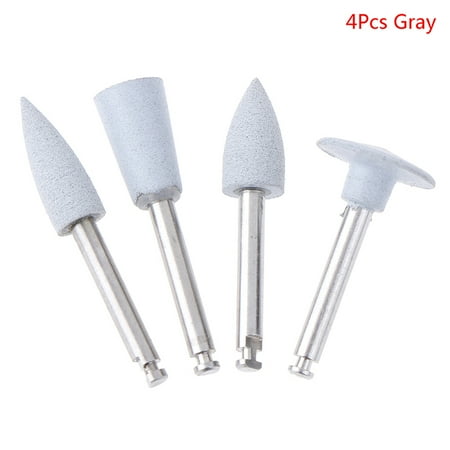(Gray)4Pcs Dental Silicone Grinding Teeth Polisher For Low-speed Machine Dental Tool