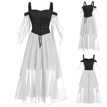 Leesechin Womens Dresses Clearance Plus Size Solid Cold Shoulder Butterfly Sleeve Lace Up Halloween Dress
Leesechin Womens Dresses Clearance Plus Size Solid Cold Shoulder Butterfly Sleeve Lace Up Halloween Dress