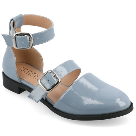 

Journee Collection Womens Constance Wide Width Buckle Round Toe Mary Jane Flats