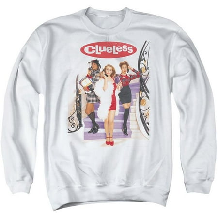 Trevco Sportswear PAR712B-AS-5 Clueless Poster-Adult Crewneck Sweatshirt, White - 2X