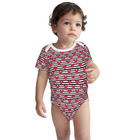 Kdxio Hearts And Lines Pattern Unisex Baby Cotton Short Sleeve Bodysuits-6 Months
Kdxio Hearts And Lines Pattern Unisex Baby Cotton Short Sleeve Bodysuits-6 Months