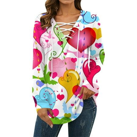 Women s Long Sleeved Shirts under Scrub Women Long Sleeve Shirts Womens T Shirts Lace Up Print Long Sleeve Tunic Tops Loose Fit Valentine s Day Blouses House 6
Women s Long Sleeved Shirts under Scrub Women Long Sleeve Shirts Womens T Shirts Lace Up Print Long Sleeve Tunic Tops Loose Fit Valentine s Day Blouses House 6