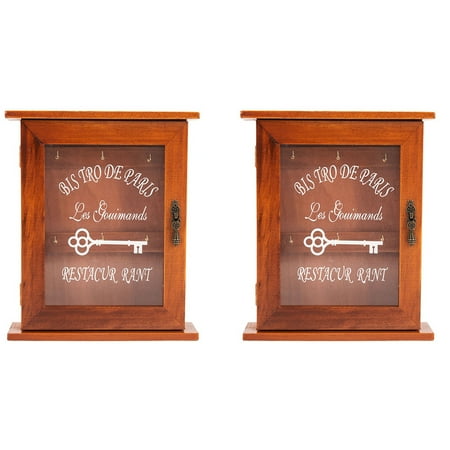 Chamat 2X Vintage European Style Wooden Key Storage Cabinet Key Holder Box with Hanging Hooks Brown
Chamat 2X Vintage European Style Wooden Key Storage Cabinet Key Holder Box with Hanging Hooks Brown