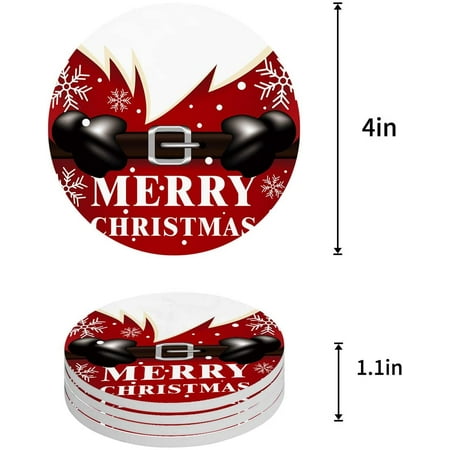 FMSHPON Merry Christmas Santa Claus Waistband Set of 4 Round Coaster for Drinks Absorbent Ceramic Stone Coasters Cup Mat with Cork Base for Home Kitchen Room Coffee Table Bar Decor
FMSHPON Merry Christmas Santa Claus Waistband Set of 4 Round Coaster for Drinks Absorbent Ceramic Stone Coasters Cup Mat with Cork Base for Home Kitchen Room Coffee Table Bar Decor