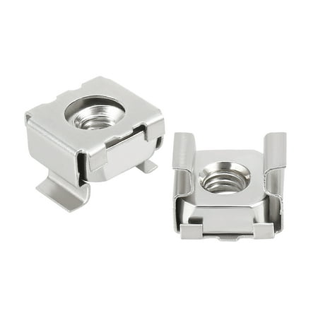 Unique Bargains 35pcs Carbon Steel Nickel Plated M4 Cage Nut for Server Shelf Cabinet