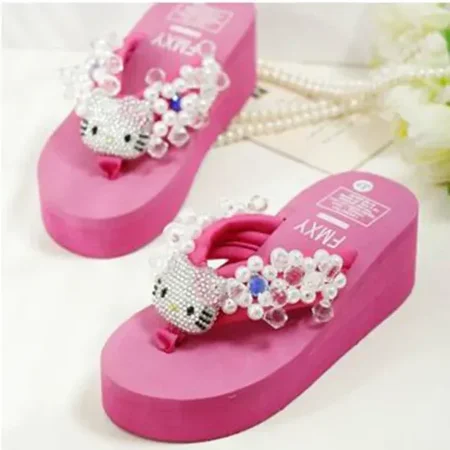 Sanrio Y2k Hello Kitty Soft Flip Flop Sandals Beach Slides Shoes Women Cute Casual High Platform Slipper Girls Surprise Gift zeruo
Sanrio Y2k Hello Kitty Soft Flip Flop Sandals Beach Slides Shoes Women Cute Casual High Platform Slipper Girls Surprise Gift zeruo