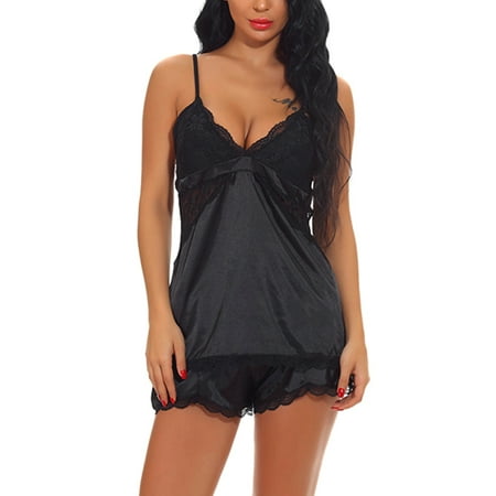 Niuer Women Pajamas Set Babydoll Underwear Deep V Neck Lingerie Casual Shorts Sets 2 Pieces Sleepwear Black XL
Niuer Women Pajamas Set Babydoll Underwear Deep V Neck Lingerie Casual Shorts Sets 2 Pieces Sleepwear Black XL