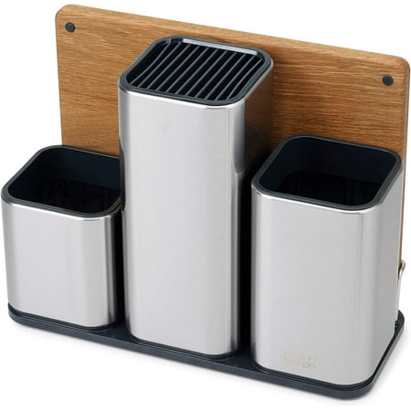 Joseph Joseph CounterStore Kitchen Utensil Holder Knife Block and Cutting Board Set Stainless Steel
Joseph Joseph CounterStore Kitchen Utensil Holder Knife Block and Cutting Board Set Stainless Steel