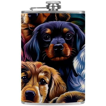 josid Dog Pattern 3.6x6in Stainless Steel Small Flask Leak-Proof Stainless Steel Construction Wrapped in Premium Two-Layer Leather Nano-Printed Design 227ml Capacity
josid Dog Pattern 3.6x6in Stainless Steel Small Flask Leak-Proof Stainless Steel Construction Wrapped in Premium Two-Layer Leather Nano-Printed Design 227ml Capacity