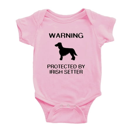 Warning: Protected by A Irish Setter Dog Funny Baby Bodysuits (Pink 18-24 Months)
Warning: Protected by A Irish Setter Dog Funny Baby Bodysuits (Pink 18-24 Months)