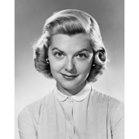 Portrait of young woman smiling Poster Print