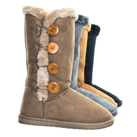 Tara by Blossom, Mukluk Wrap Around Mid Calf Faux Fur Boots , Women Winter Snow Boot